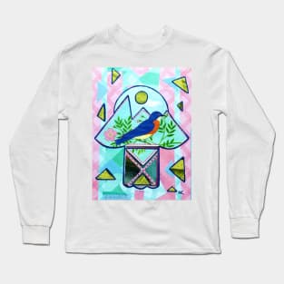 BLUEBIRD OF HAPPINESS HAMSA by Harriette Knight Long Sleeve T-Shirt